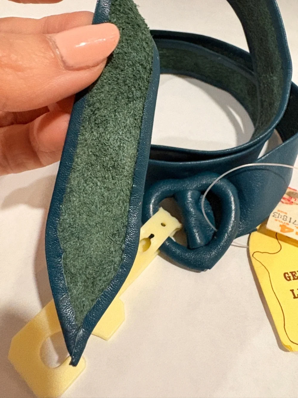Authentic new 1984 Soft Leather Belt with Heart Buckle Suede Backing NWT